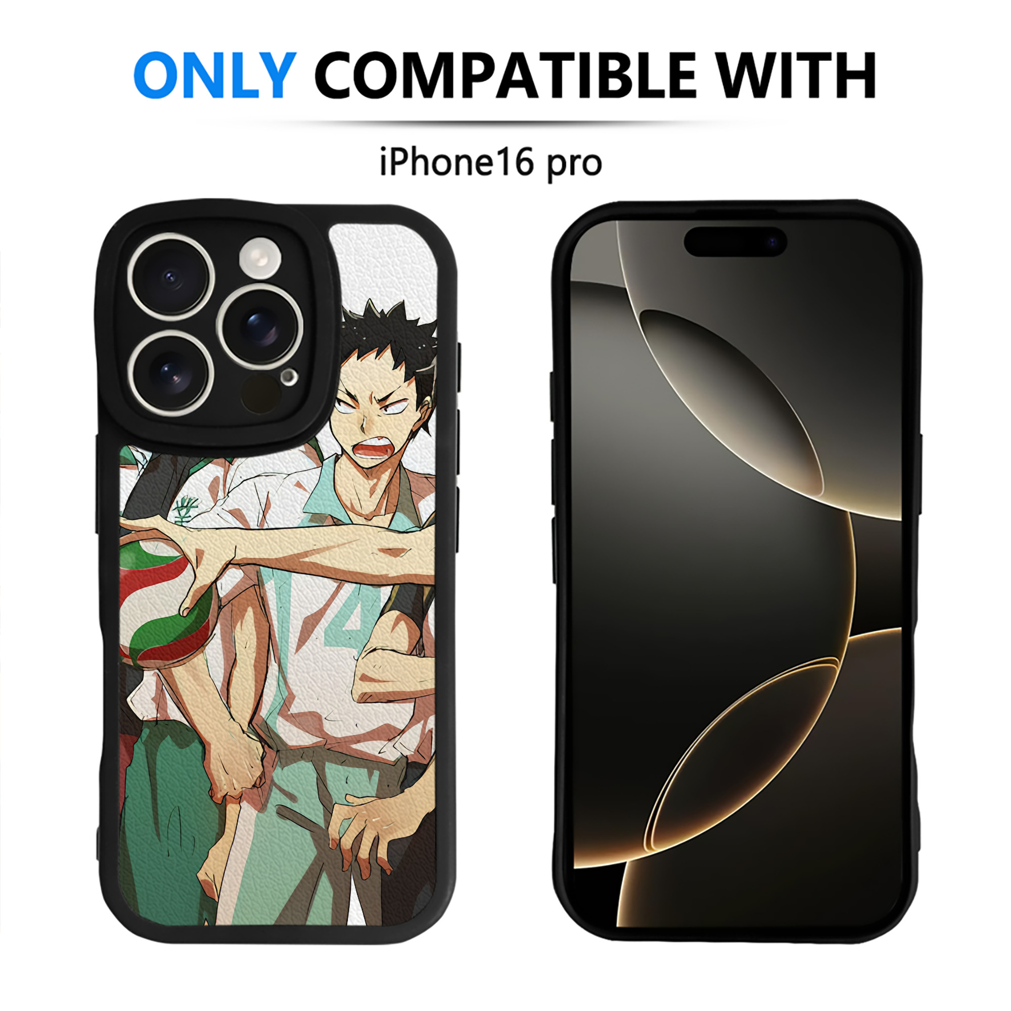 （画像用） ハイキュー!! Haikyu!! 【iPhone 16シリーズ対応】シリコンスマホケース（レザー調） 材質：シリコン